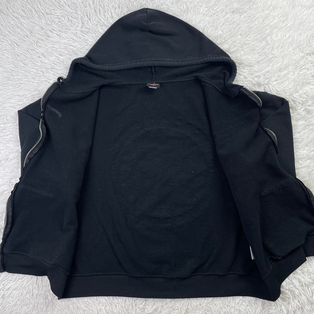Harley Davidson Sweater Mens XL Black Full Zip Hoodie Avalanche Golden Colorado - Picture 4 of 13